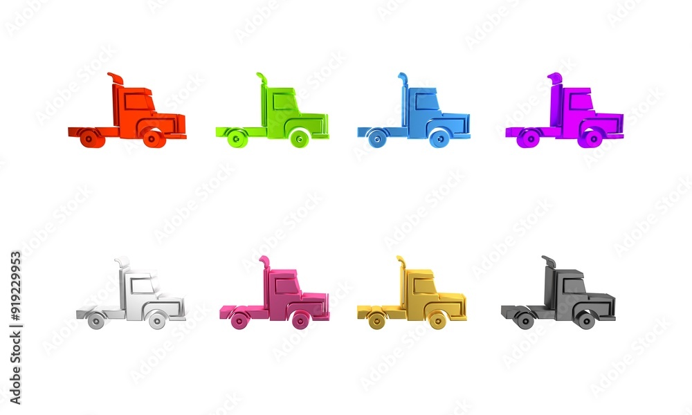 Canvas Prints Colorful Delivery cargo truck vehicle icon isolated on white background. Minimalism concept. 3D render illustration