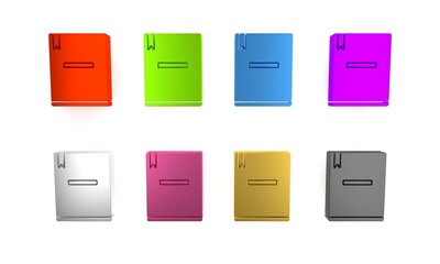 Colorful Notebook icon isolated on white background. Spiral notepad icon. School notebook. Writing pad. Diary for school. Minimalism concept. 3D render illustration