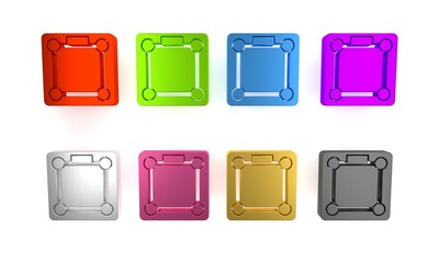 Colorful Bathroom scales icon isolated on white background. Weight measure Equipment. Weight Scale fitness sport concept. Minimalism concept. 3D render illustration