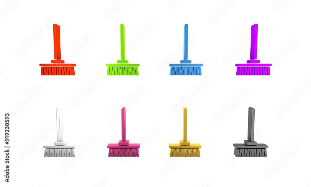 Canvas Prints Colorful Mop icon isolated on white background. Cleaning service concept. Minimalism concept. 3D render illustration