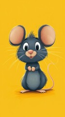 A Cute Cartoon Mouse With Big Eyes and a Smile
