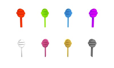 Colorful Lollipop icon isolated on white background. Food, delicious symbol. Minimalism concept. 3D render illustration