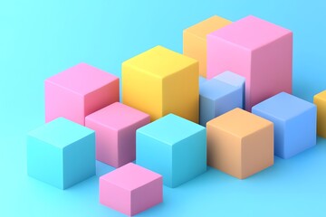 Obraz premium Abstract Colorful Cubes 3D Render Background