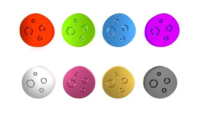 Colorful Cookie or biscuit with chocolate icon isolated on white background. Minimalism concept. 3D render illustration