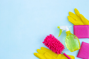 Cleaning supplies and products set for house cleaning service