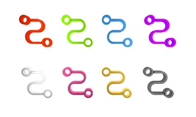 Colorful Route location icon isolated on white background. Map pointer sign. Concept of path or road. GPS navigator. Minimalism concept. 3D render illustration