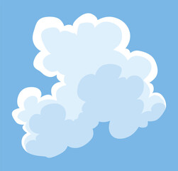 Obraz premium Cloud icon. Abstract white cloudscape icon symbol. Shapes in flat style. Vector cloudy design element