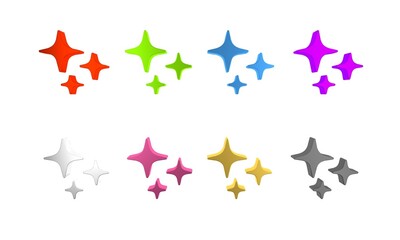 Colorful Falling star icon isolated on white background. Shooting star with star trail. Meteoroid, meteorite, comet, asteroid, star icon. Minimalism concept. 3D render illustration