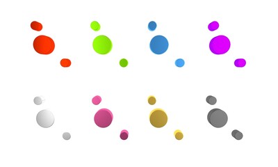Colorful Solar system icon isolated on white background. The planets revolve around the star. Minimalism concept. 3D render illustration