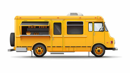 Food truck isolated on white background vector image