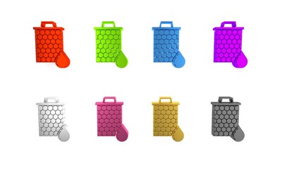 Colorful Honeycomb icon isolated on white background. Honey cells symbol. Sweet natural food. Minimalism concept. 3D render illustration