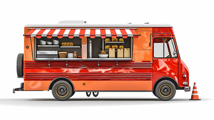 Food truck isolated on white background vector image
