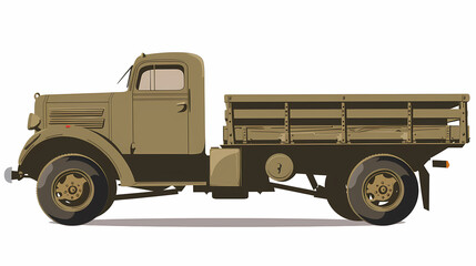 Fototapeta premium Ftat truck isolated on white background vector image