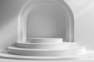 white podium background