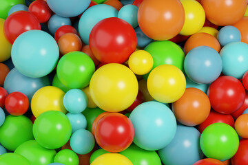 Colorful spheres background. 3d illustration.