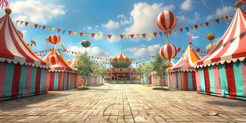 Vibrant Carnival Celebration. Festive funfair concept