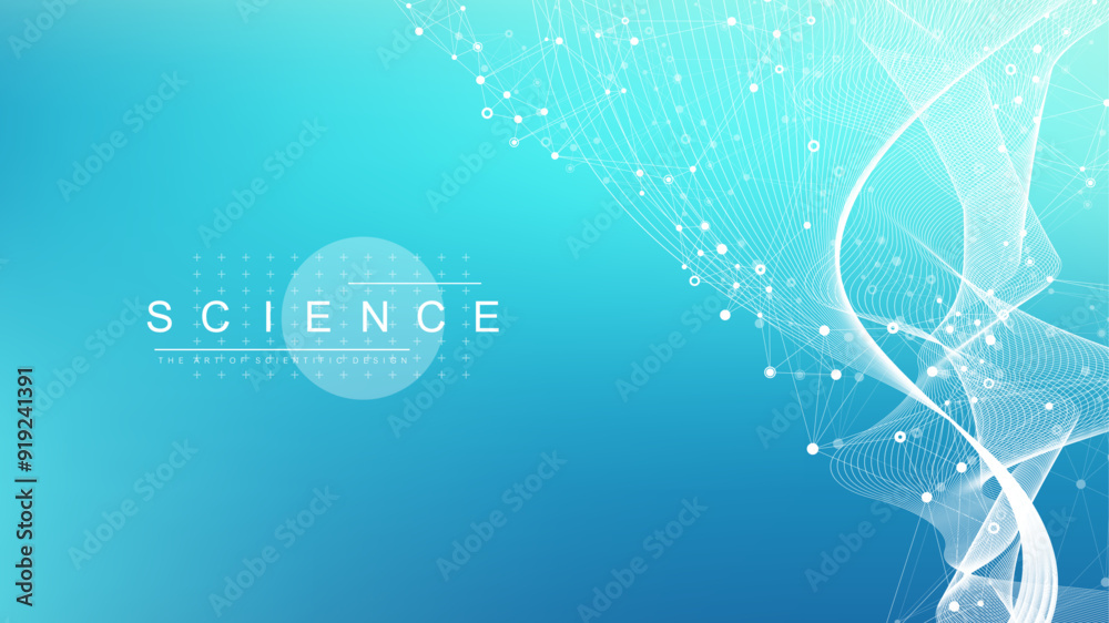 Aufkleber Abstract tech network connection dots. Digital technology and big data analysis background. White background with plexus lines. Geometric background with abstract mesh