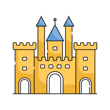 recommend clip art: Vector of castle in modern style, travel, tourism, and historical content