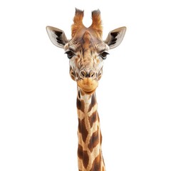 Majestic Giraffe Frame Standing Proudly on White Background