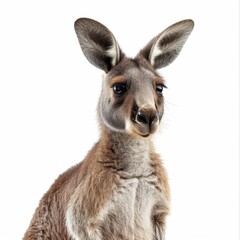 Fototapeta premium Playful Kangaroo Frame Isolated on White Background