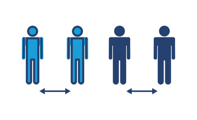 Social distance icon vector. social distancing icon. self quarantine sign