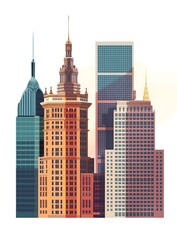 Modern Skyscraper Architecture Illustration