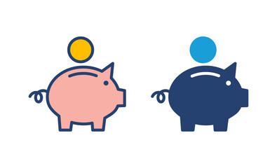 Piggy bank icon vector. piggy money icon