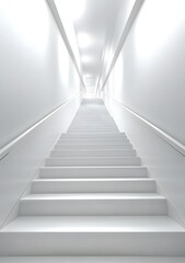 Obraz premium White Stairs Leading Upwards in a Modern Building
