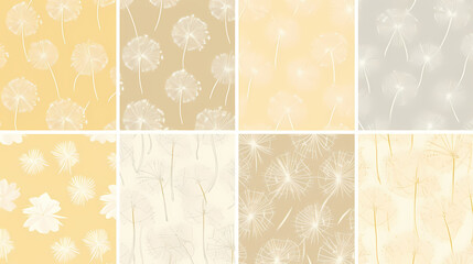 Dandelion seamless patterns nature graphic print vector image