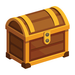Illustration of Wooden Chest on white