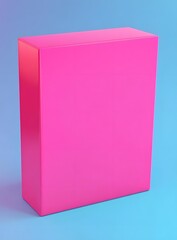 Pink Box on Blue Background Mockup