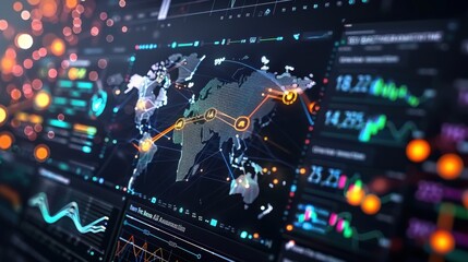 Futuristic Analytics Dashboard for Brand Awareness Strategies