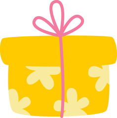 Present Birthday Box With Flowers