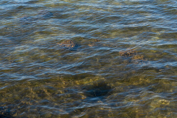 water flowing into the river