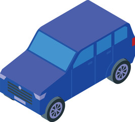 Blue off road vehicle, great for transportation, travel and adventure illustrations in isometric view