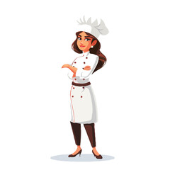 A female chef in a simple flat illustrative style with a white background