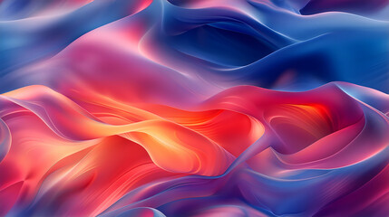 Obraz premium Irıdescent colorful satin fluid waves seamless background. Generative ai