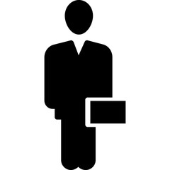 Businessman vector icon in glyph style 