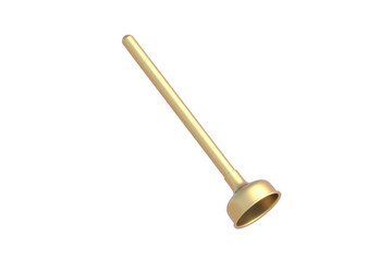Golden toilet plunger isolated on white background. 3d render