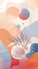 Abstract Pastel Colored Illustration with Circles