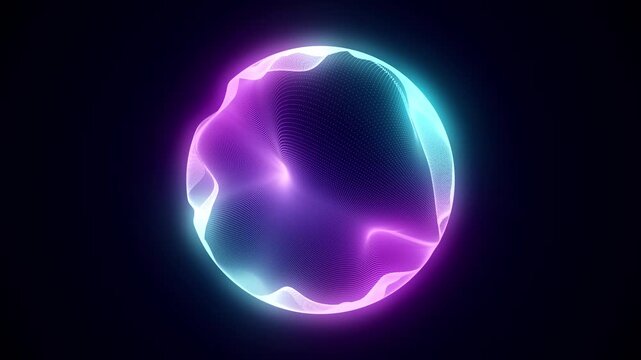 Sci-fi colors sphere with particles. Concept network connection. Frame sphere. Abstract technology background. 3d rendering.