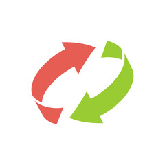 Tow arrow recycle icon. Recycle or restart editable vector thin symbol.