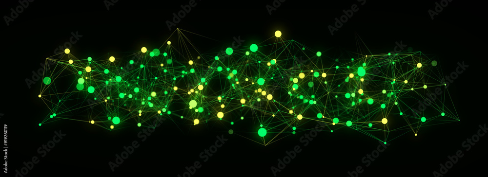 Poster business futuristic backdrop. network connection structure cyberspace with moving particles. abstrac
