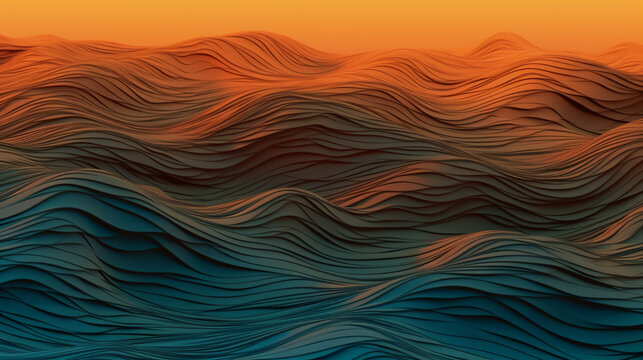 Bright abstract gradient wave pattern - digital background for design and art.2D illustration.AI Generation.