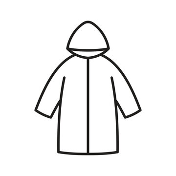 recommend clip art: Raincoat icon with a hood, isolated on a white background.