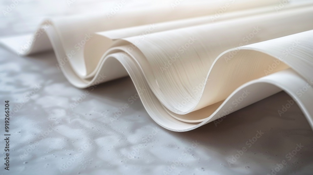 Poster a close-up of a sheet of paper on a table, great for representing documents or writing