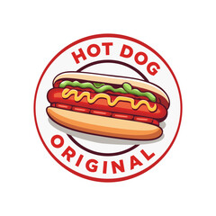 Hotdog original logo with white background