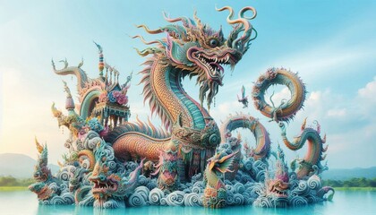Fototapeta premium chinese dragon statue