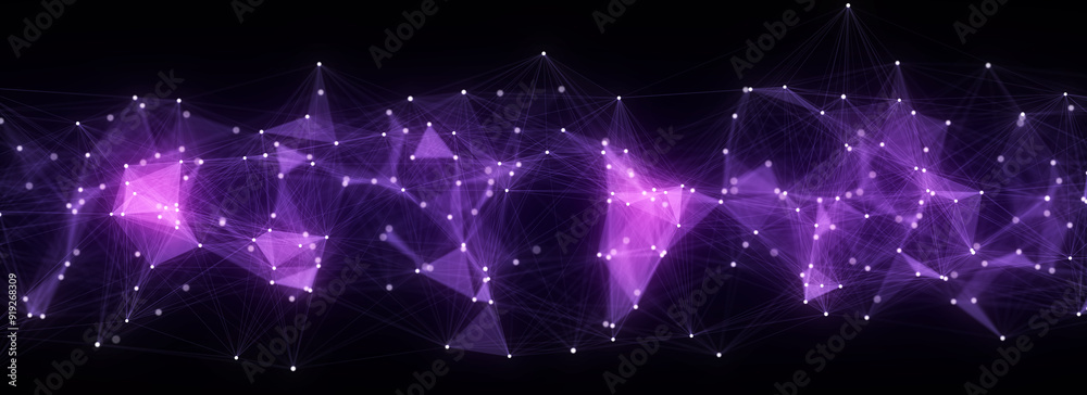 Poster business futuristic backdrop. network connection structure cyberspace with moving particles. abstrac