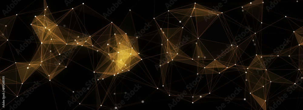Poster business futuristic backdrop. network connection structure cyberspace with moving particles. abstrac